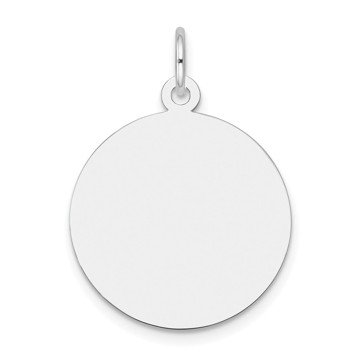 14k White Gold Plain .013 Gauge Round Engravable Disc Charm-XWM137/13