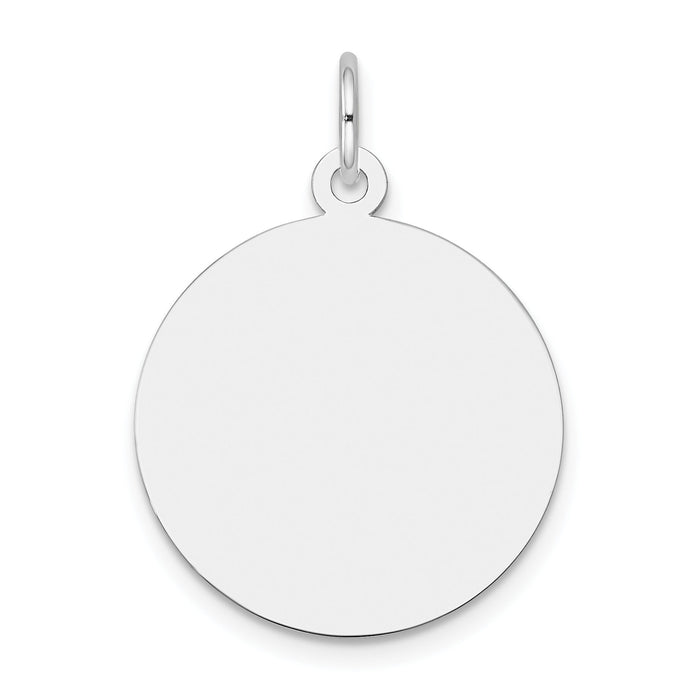 14k White Gold Plain .027 Gauge Round Engravable Disc Charm-XWM137/27