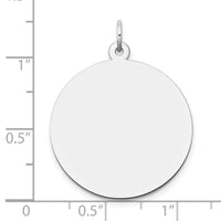 14k White Gold Plain .027 Gauge Round Engravable Disc Charm-XWM139/27