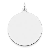 14k White Gold Plain .027 Gauge Round Engravable Disc Charm-XWM139/27