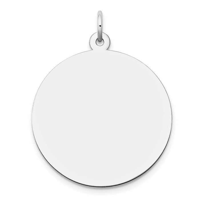 14k White Gold Plain .035 Gauge Round Engravable Disc Charm-XWM139/35