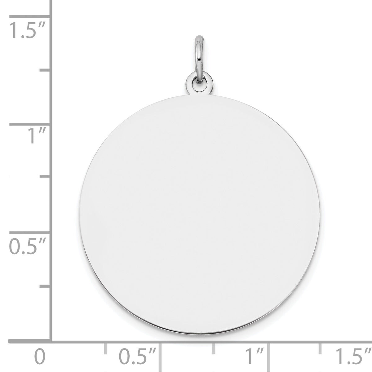 14k White Gold Plain .035 Gauge Round Engravable Disc Charm-XWM140/35