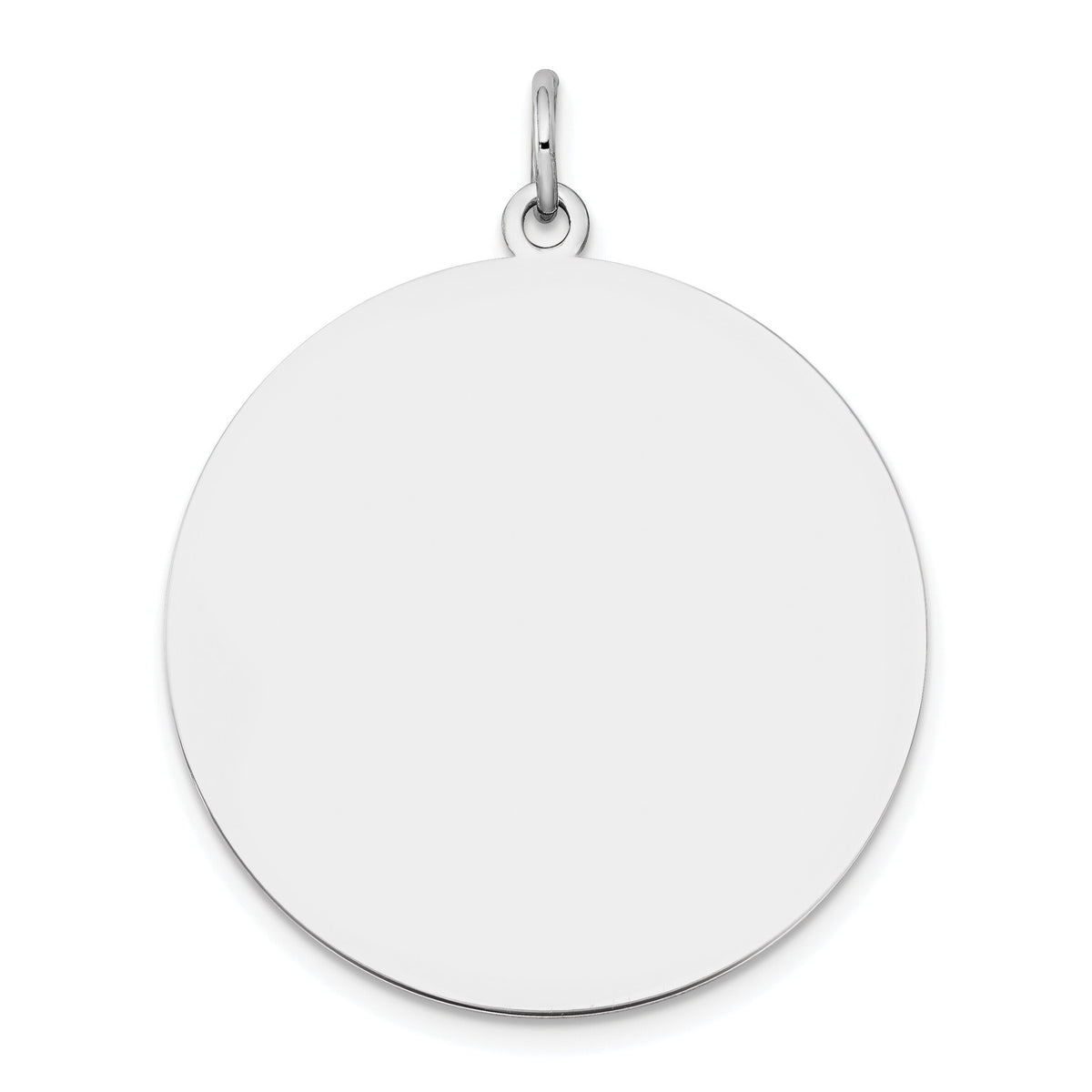 14k White Gold Plain .035 Gauge Round Engravable Disc Charm-XWM140/35