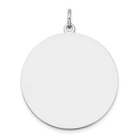 14k White Gold Plain .035 Gauge Round Engravable Disc Charm-XWM140/35