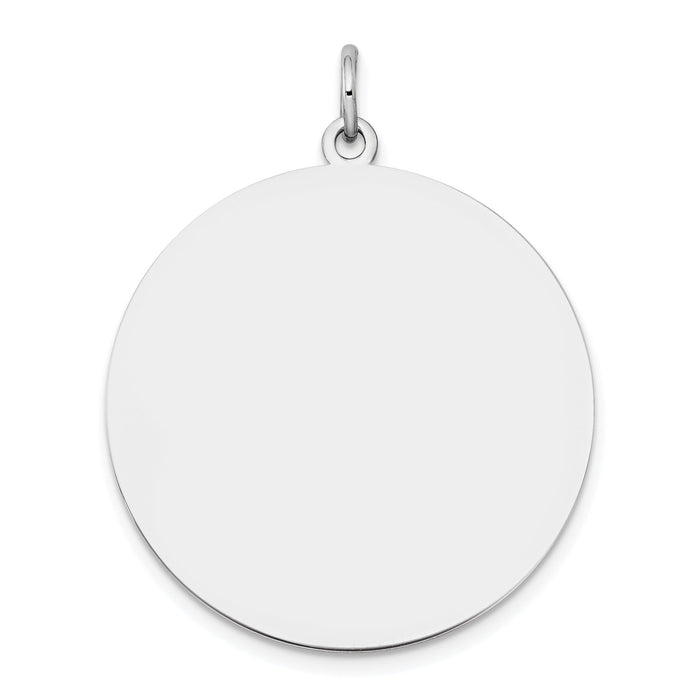 14k White Gold Plain .035 Gauge Round Engravable Disc Charm-XWM140/35