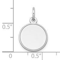 14k White Gold Plain .018 Gauge Round Engravable Disc Charm-XWM144/18
