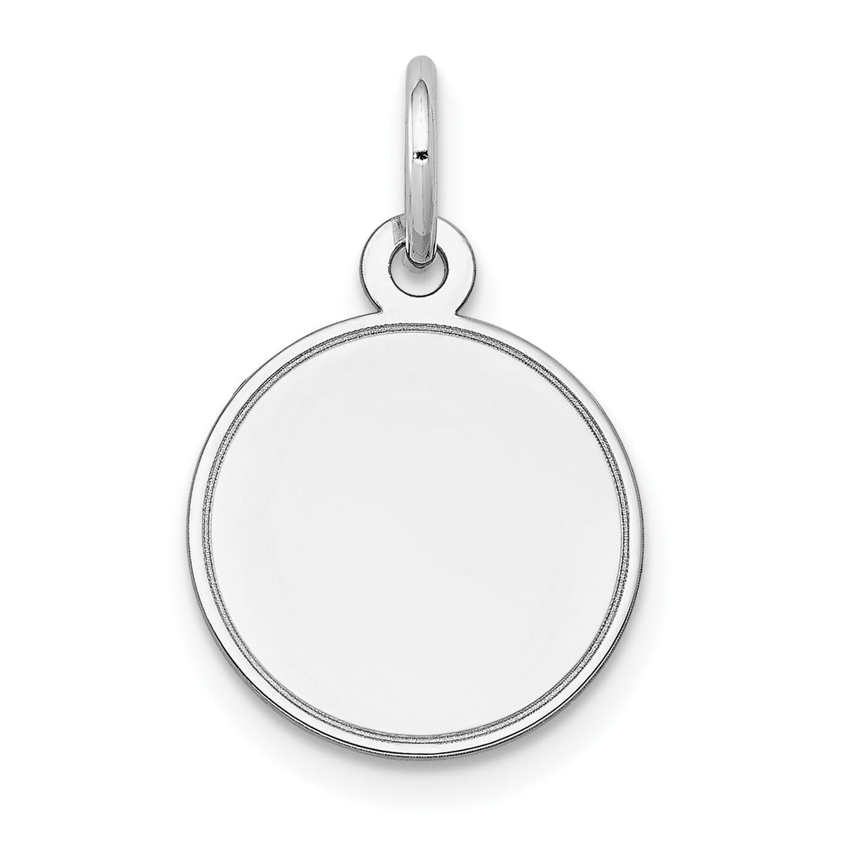 14k White Gold Plain .011 Gauge Round Engravable Disc Charm-XWM144/11