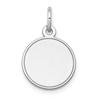 14k White Gold Plain .011 Gauge Round Engravable Disc Charm-XWM144/11