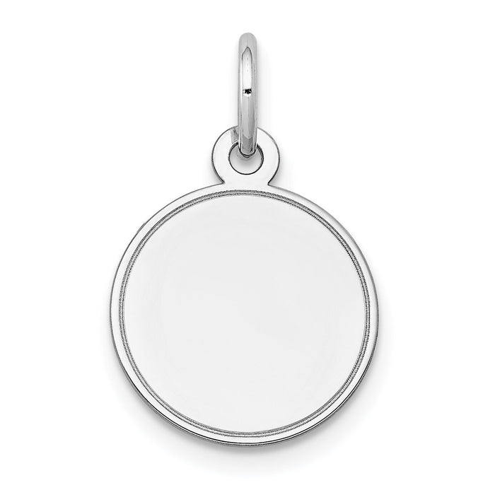14k White Gold Plain .013 Gauge Round Engravable Disc Charm-XWM144/13