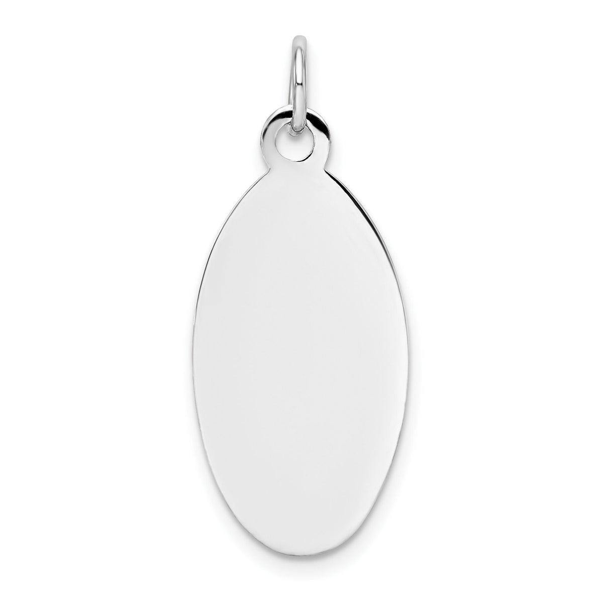 14k White Gold Plain .018 Gauge Elliptical Engravable Disc Charm-XWM149/18