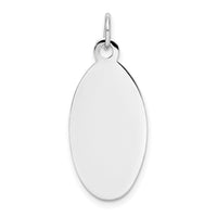 14k White Gold Plain .018 Gauge Elliptical Engravable Disc Charm-XWM149/18