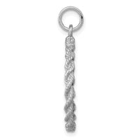 14k White Gold .013 Gauge Round Engravable Disc with Rope Charm-XWM151/13