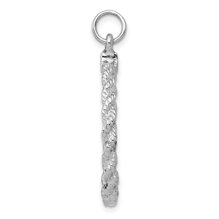 14k White Gold Rounded with Rope .013 Gauge Engravable Disc-XWM152/13