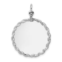 14k White Gold Rounded with Rope .013 Gauge Engravable Disc-XWM152/13