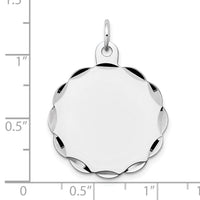 14k White Gold .013 Gauge Engraveable Scalloped Disc Charm-XWM175/13