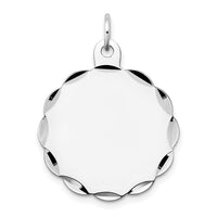 14k White Gold .018 Gauge Engraveable Scalloped Disc Charm-XWM175/18