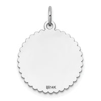 14k White Gold .027 Gauge Engraveable Scalloped Disc Charm-XWM176/27