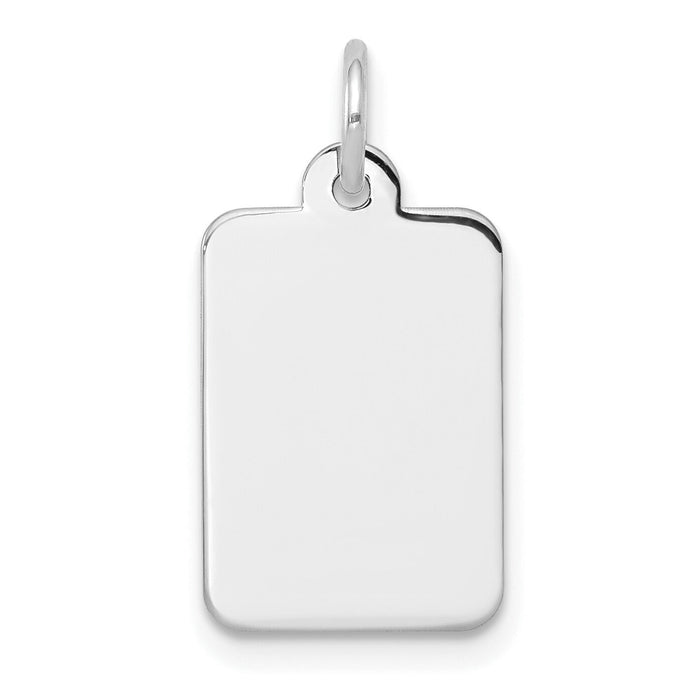 14kw Plain .018 Gauge Rectangular Engravable Disc Charm-XWM285/18