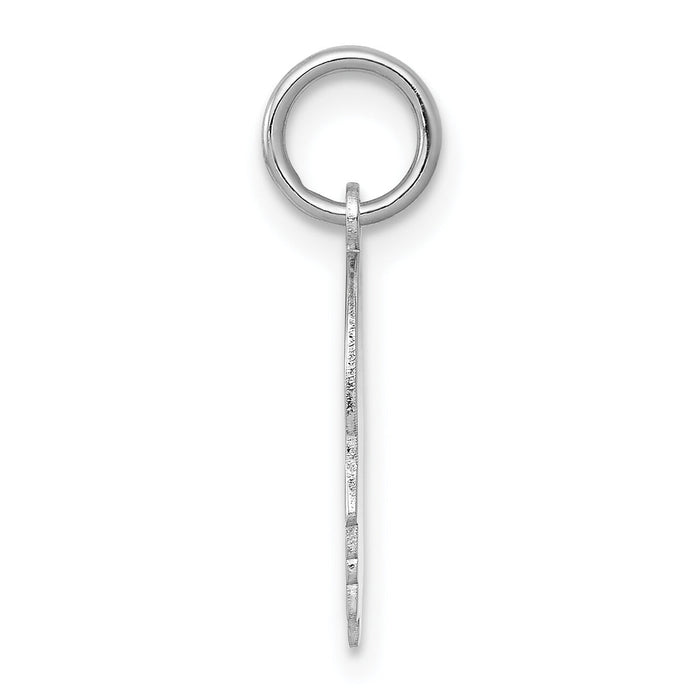 14k White Plain Small.013 Depth Facing Right Engravable Boy Charm-XWM47/13
