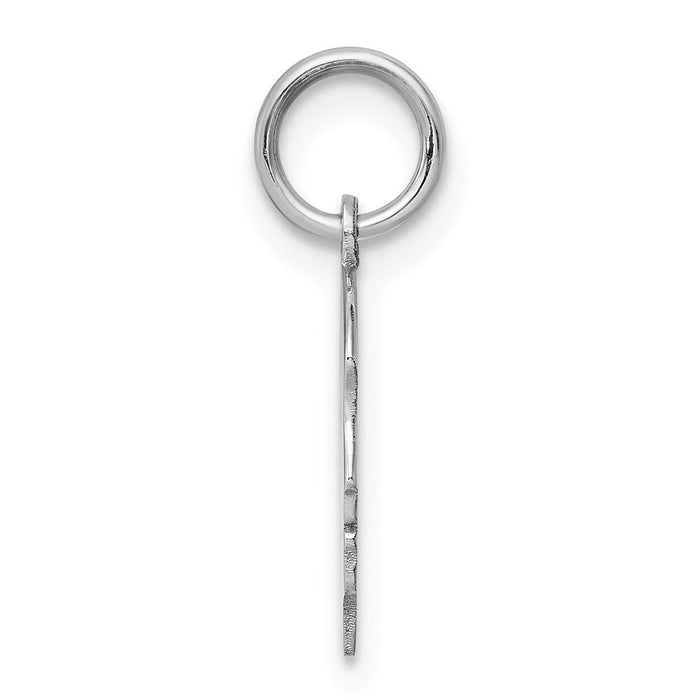 14k White Plain Small.009 Depth Facing Right Engravable Girl Charm-XWM48/09