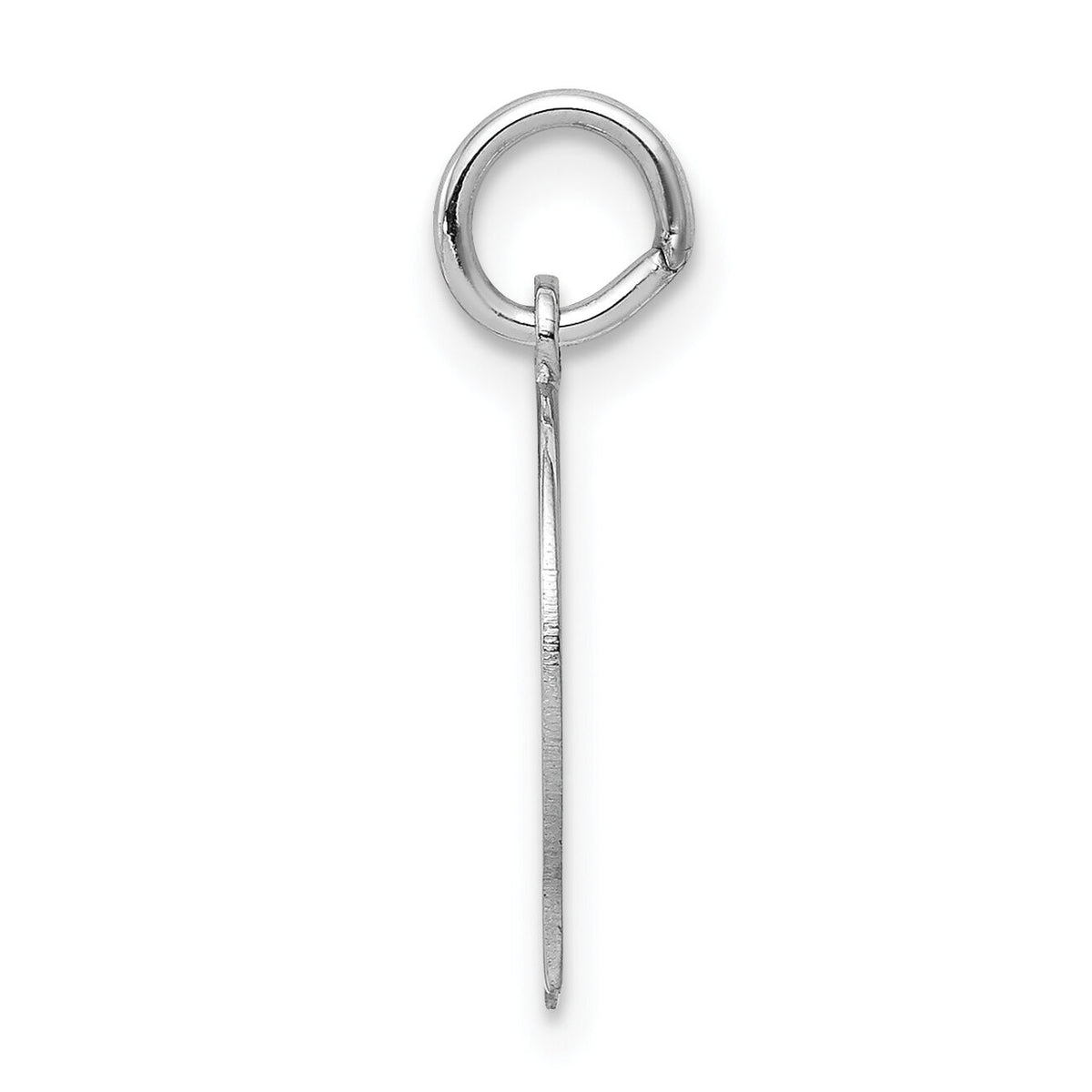 14k White Plain Small.027 Depth Facing Left Engravable Boy Charm-XWM49/27