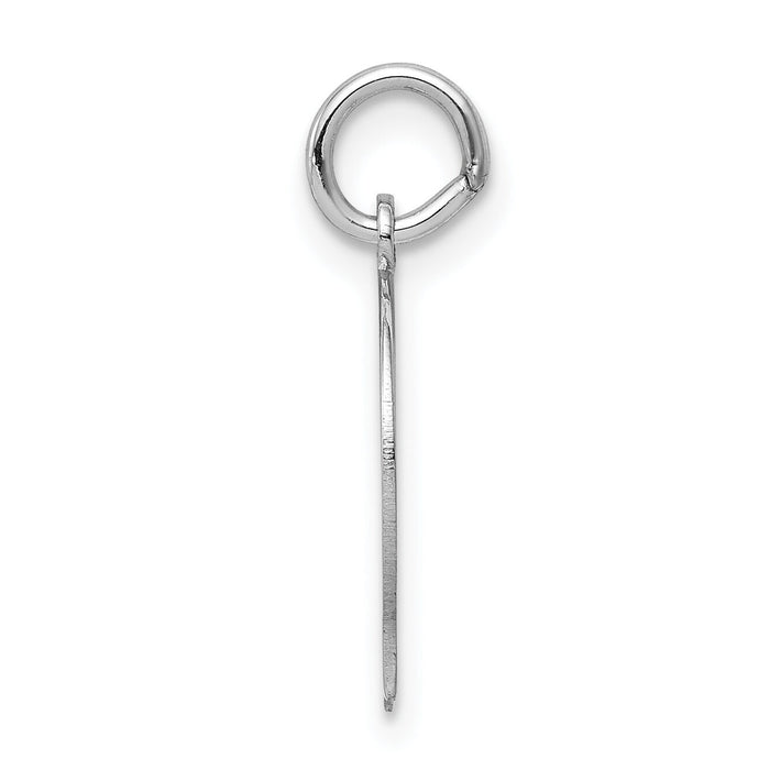 14k White Plain Small.011 Depth Facing Left Engravable Boy Charm-XWM49/11