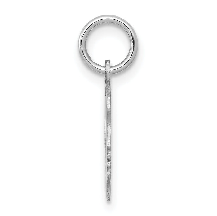 14k White Plain Small.009 Depth Facing Left Engravable Girl Charm-XWM50/09