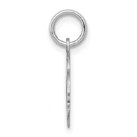 14k White Plain Small.018 Depth Facing Left Engravable Girl Charm-XWM50/18