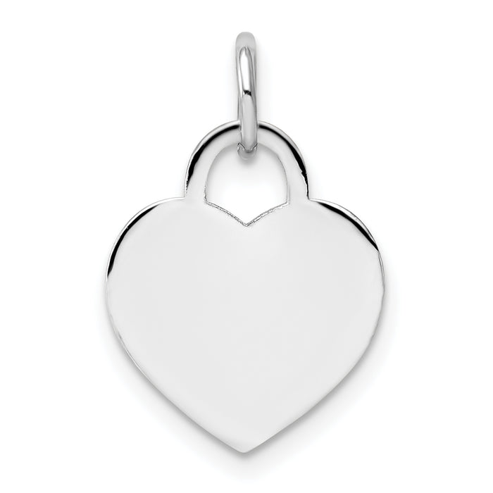 14k White Gold Small Engravable Heart-XWM524/27