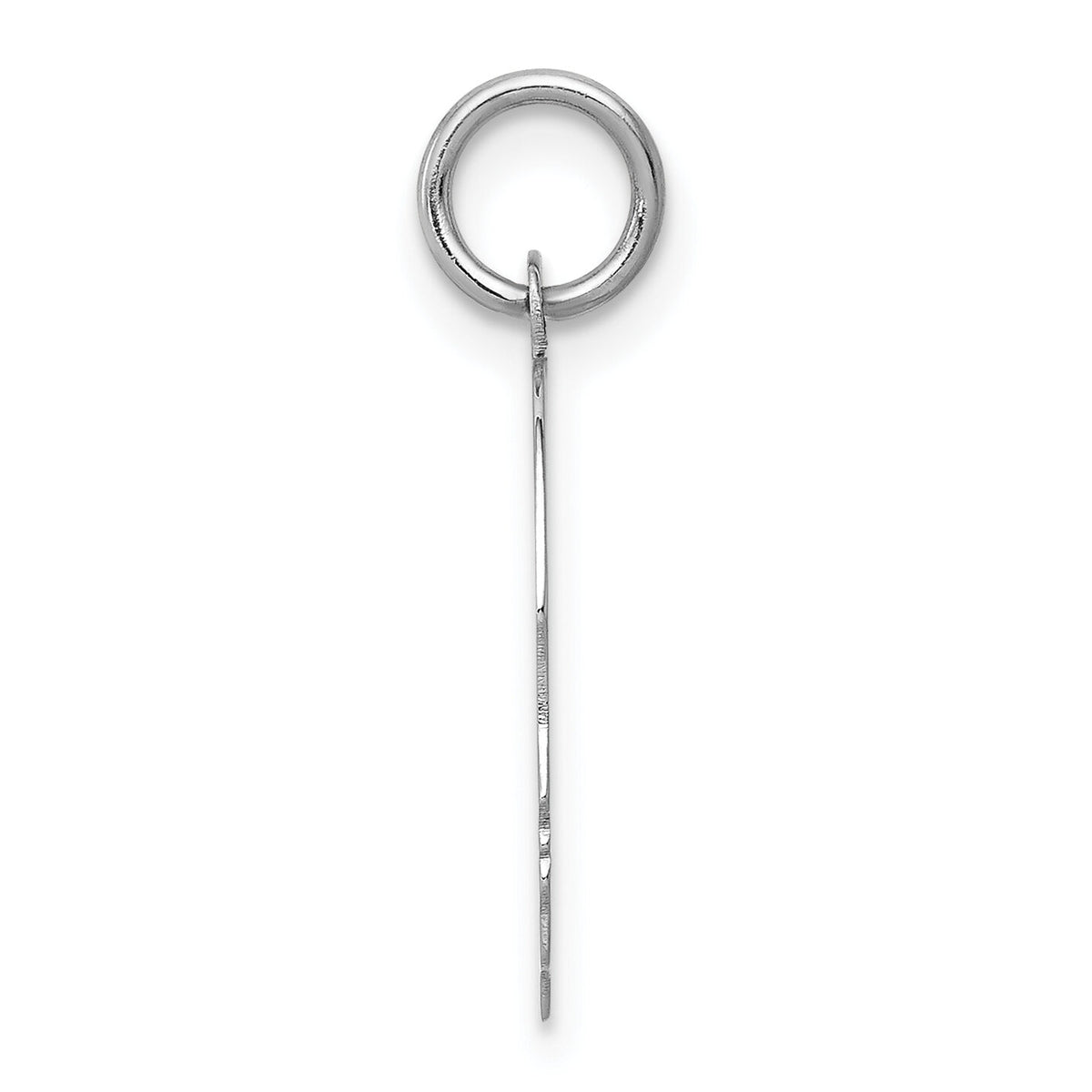 14k White Plain Medium.013 Depth Facing Right Engravable Boy Charm-XWM53/13