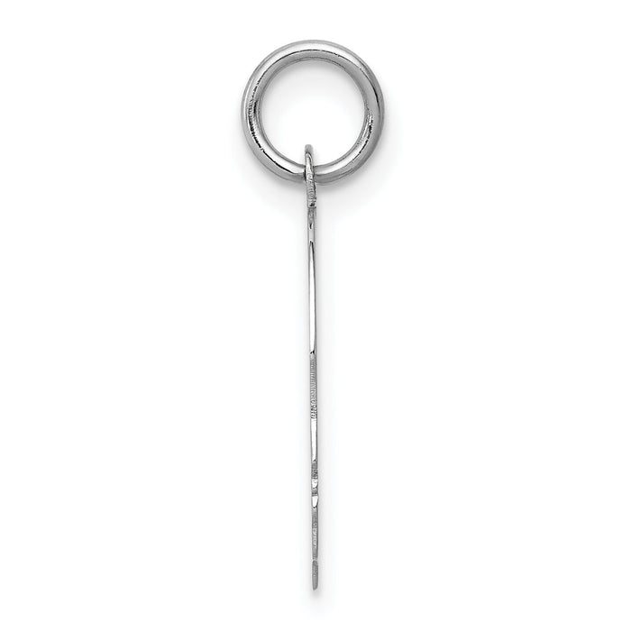 14k White Plain Medium.011 Depth Facing Right Engravable Boy Charm-XWM53/11