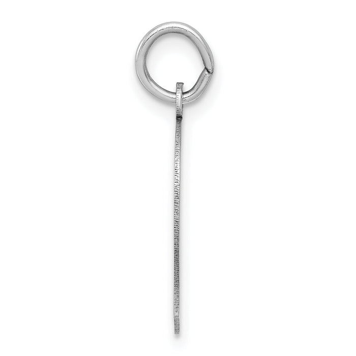 14k White Plain Medium.011 Depth Facing Left Engravable Boy Charm-XWM55/11