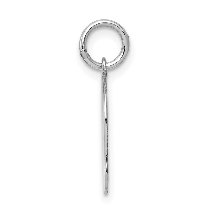14k White Plain Medium.013 Depth Facing Left Engravable Girl Charm-XWM56/13