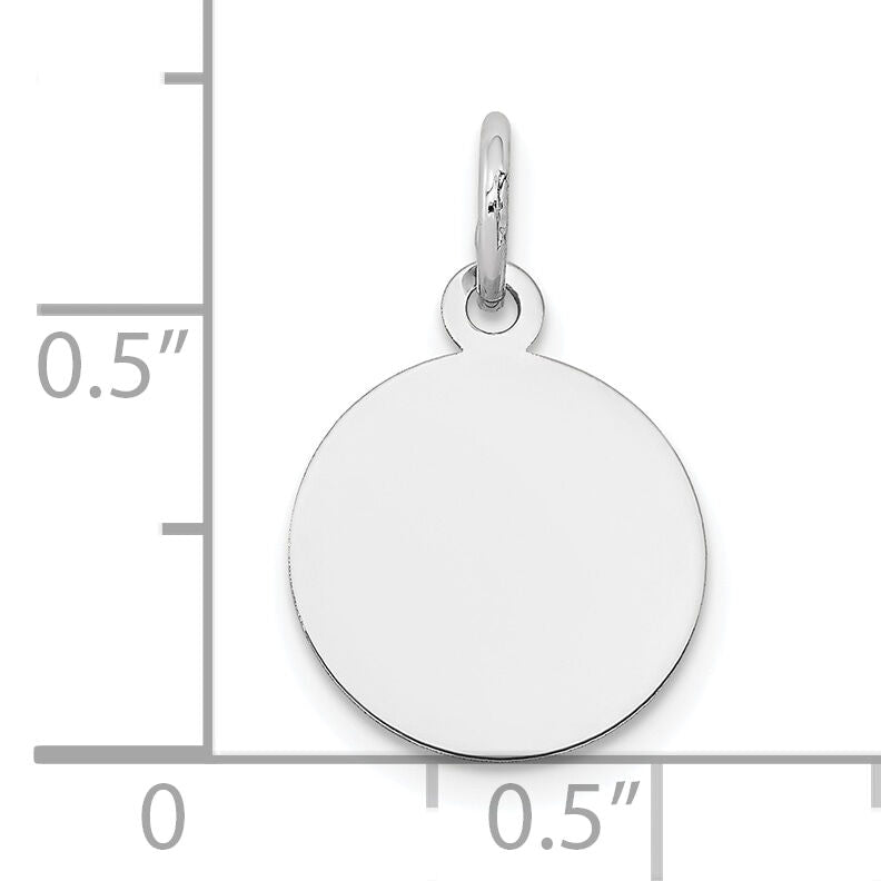 14K White Gold Round Disc Charm-XWM593/13