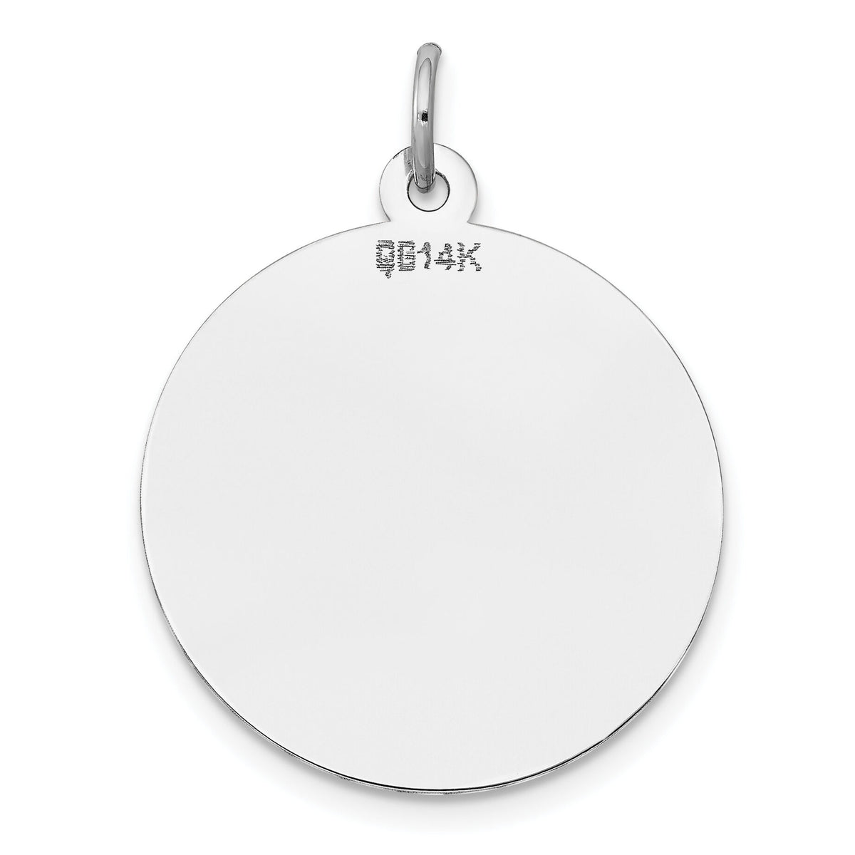 14K White Gold Round Disc Charm-XWM595/27
