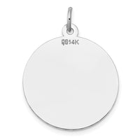 14K White Gold Round Disc Charm-XWM595/27