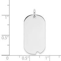 14k White Gold Plain .035 Gauge Engravable Dog Tag w/Notch Disc-XWM597/35