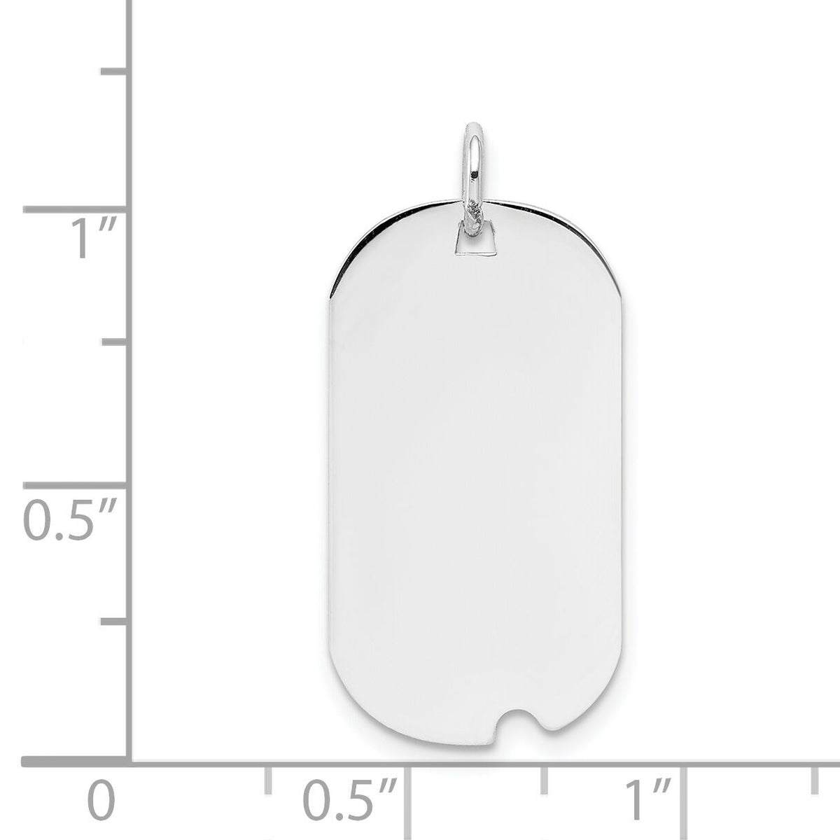 14k White Gold Plain .018 Gauge Engravable Dog Tag w/Notch Disc-XWM597/18
