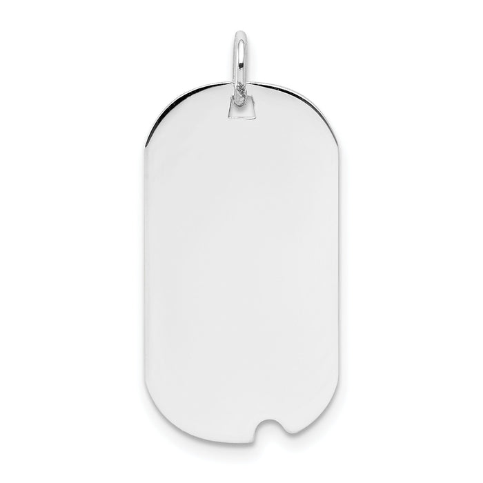 14k White Gold Plain .011 Gauge Engravable Dog Tag w/Notch Disc-XWM597/11