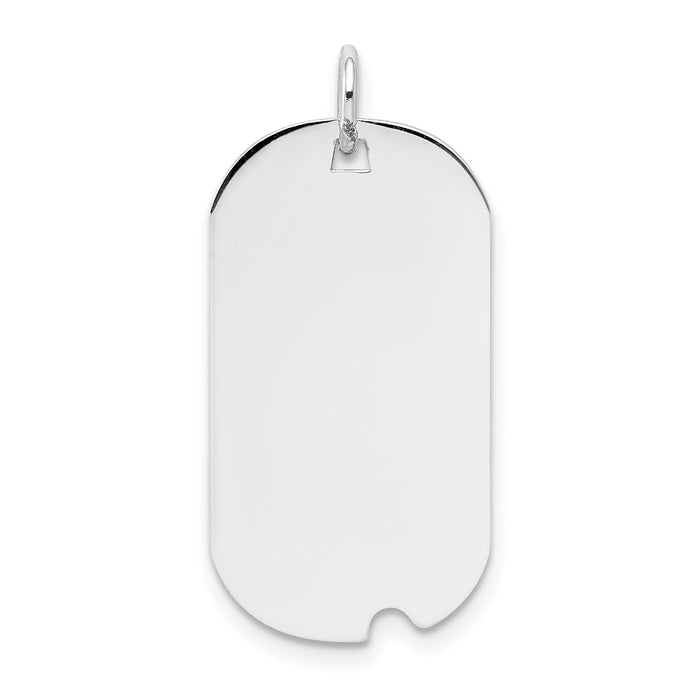 14k White Gold Plain .013 Gauge Engravable Dog Tag w/Notch Disc-XWM597/13