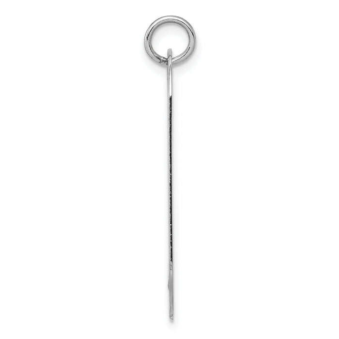 14k White Gold Plain .018 Gauge Engravable Dog Tag w/Notch Disc-XWM598/18
