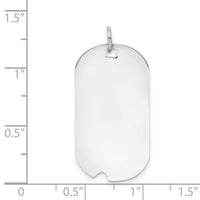 14k White Gold Plain .027 Gauge Engravable Dog Tag w/Notch Disc-XWM598/27