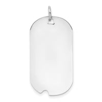 14k White Gold Plain .018 Gauge Engravable Dog Tag w/Notch Disc-XWM598/18