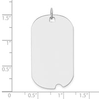 14k White Gold Plain .018 Gauge Engravable Dog Tag w/Notch Disc-XWM599/18