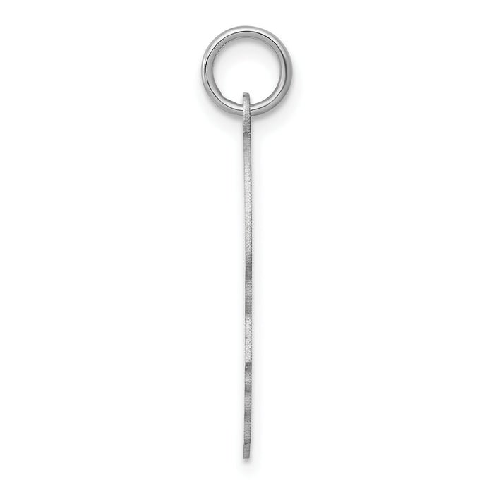 14k White Plain Medium.013 Depth Facing Right Engravable Boy Charm-XWM59/13