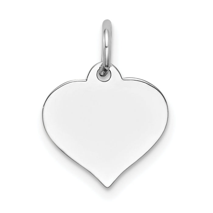 14K White Gold Heart Disc Charm-XWM601/11