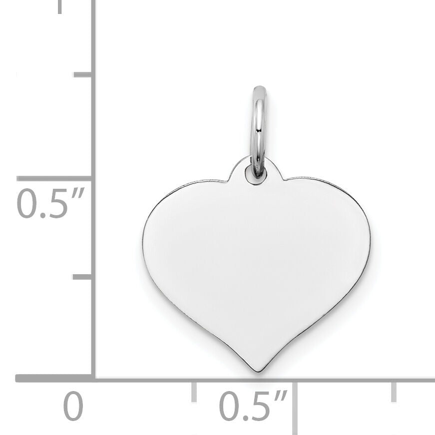 14K White Gold Heart Disc Charm-XWM602/13