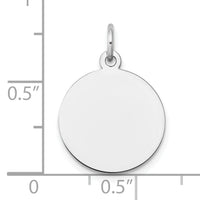 14k White Gold Plain .035 Gauge Circular Engravable Disc Charm-XWM605/35
