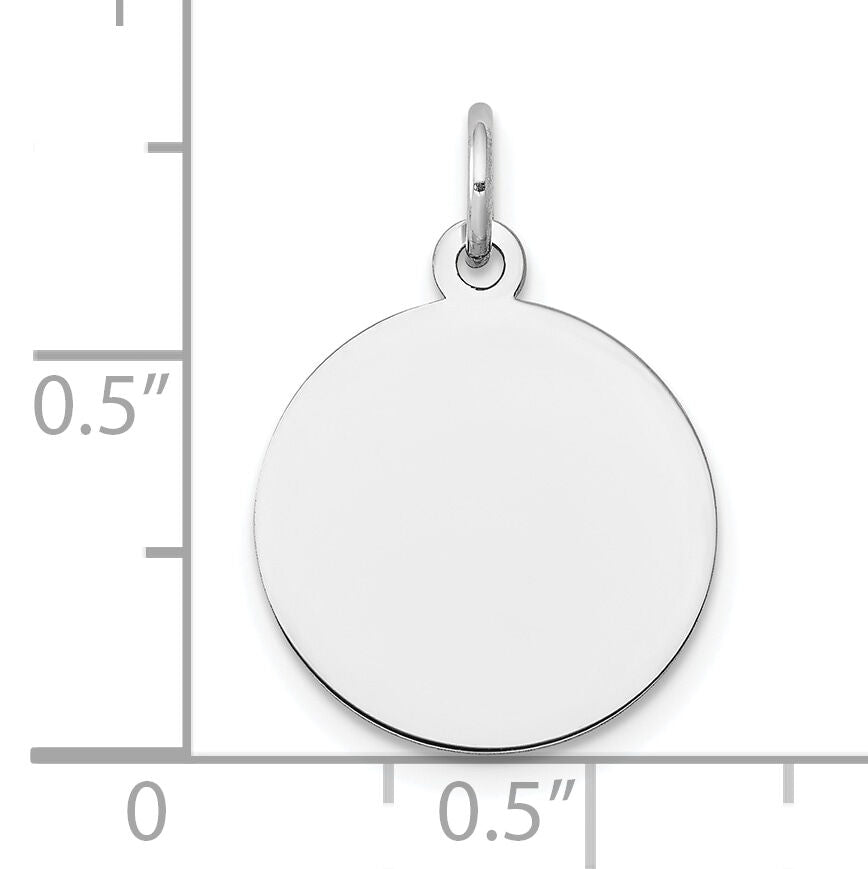 14k White Gold Plain .011 Gauge Circular Engravable Disc Charm-XWM605/11