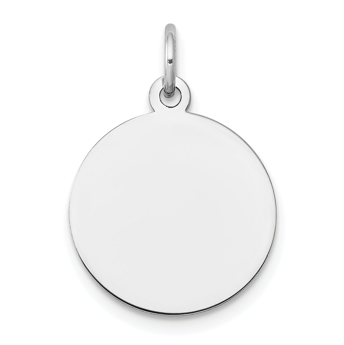 14k White Gold Plain .018 Gauge Circular Engravable Disc Charm-XWM605/18